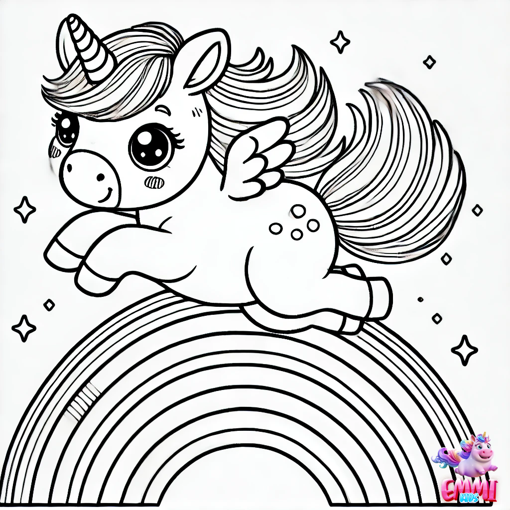 unicorn with logo rainbow
