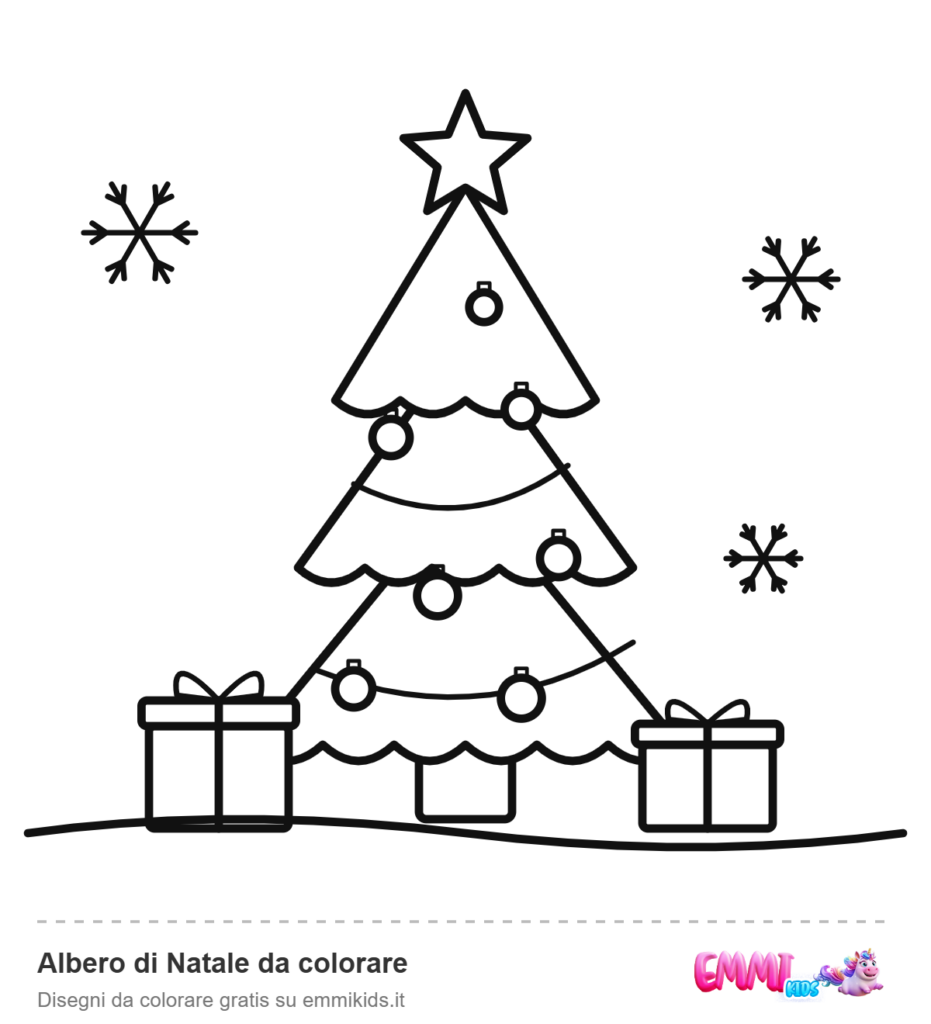 Albero di Natale da colorare – disegno da colorare gratis Emmi Kids