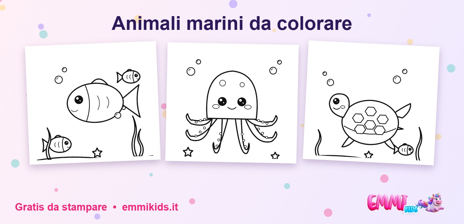 Animali marini da colorare gratis – Emmi Kids