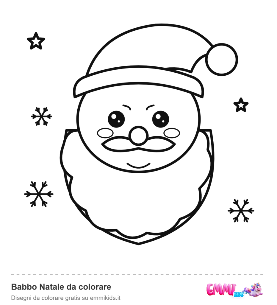 Babbo Natale da colorare – disegno da colorare gratis Emmi Kids