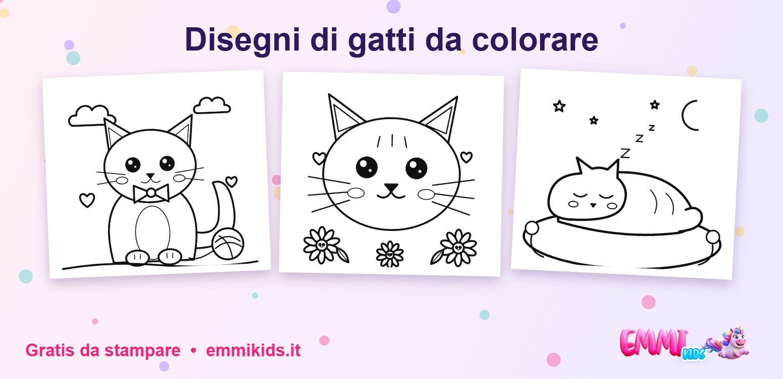 Disegni di gatti da colorare gratis – Emmi Kids