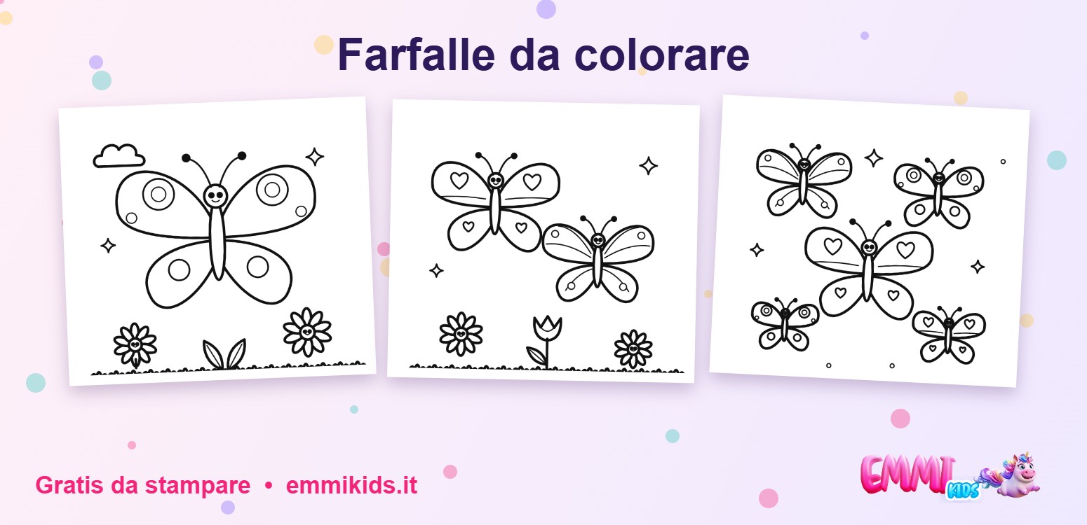 Farfalle da colorare gratis – Emmi Kids