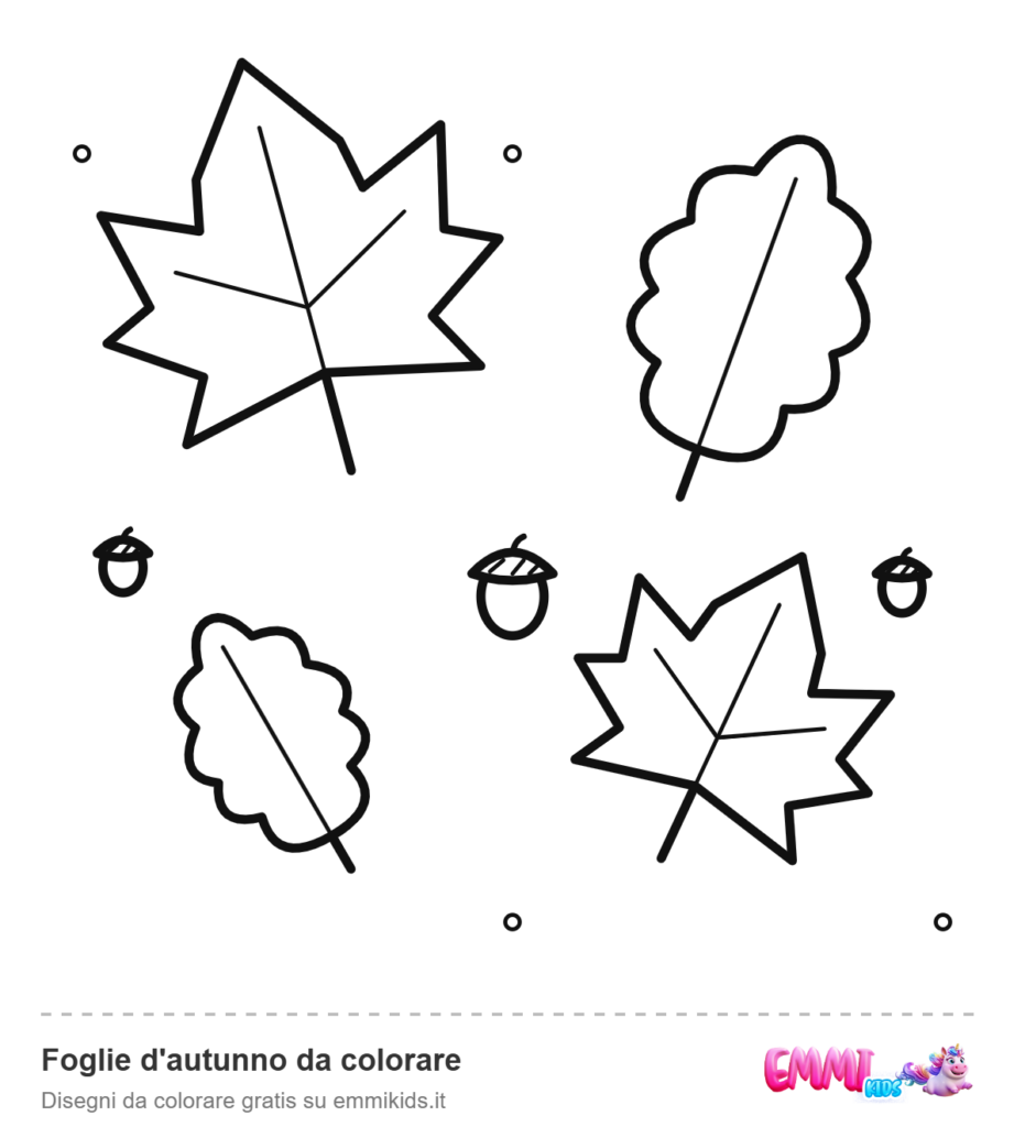 Foglie d'autunno da colorare – disegno da colorare gratis Emmi Kids