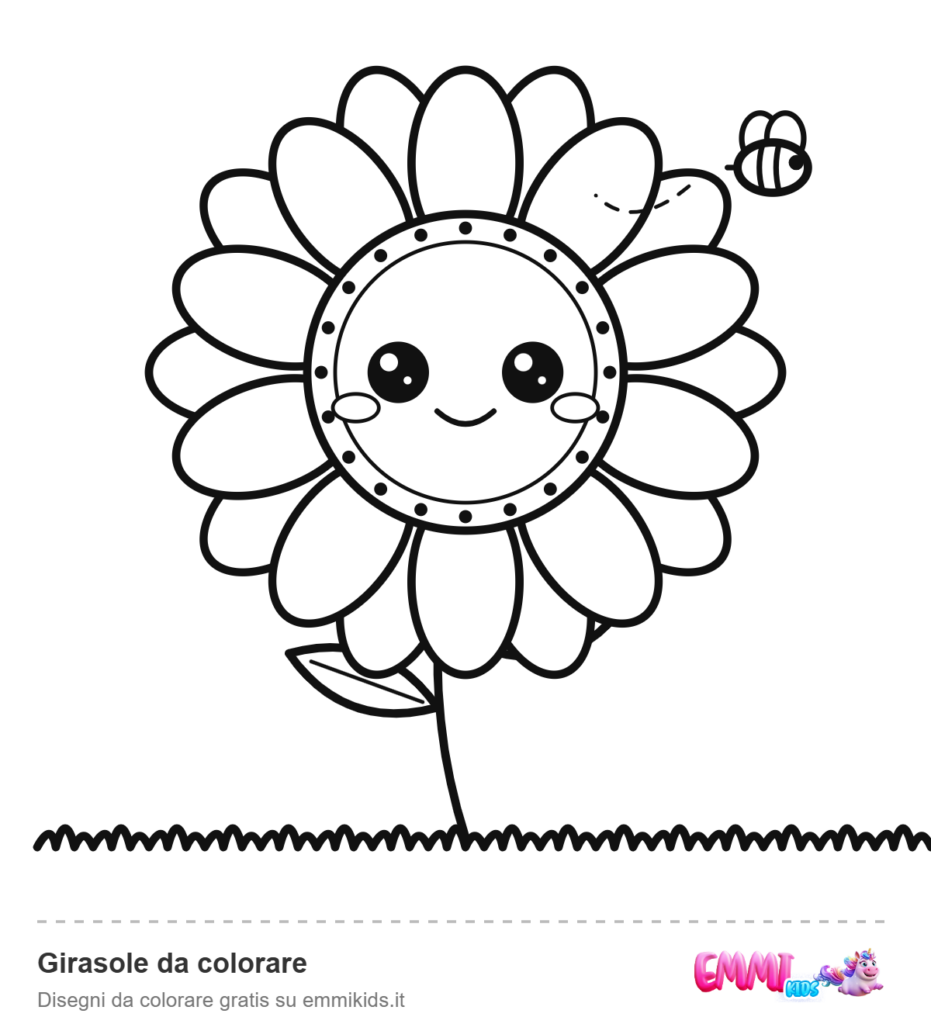 Girasole da colorare – disegno da colorare gratis Emmi Kids