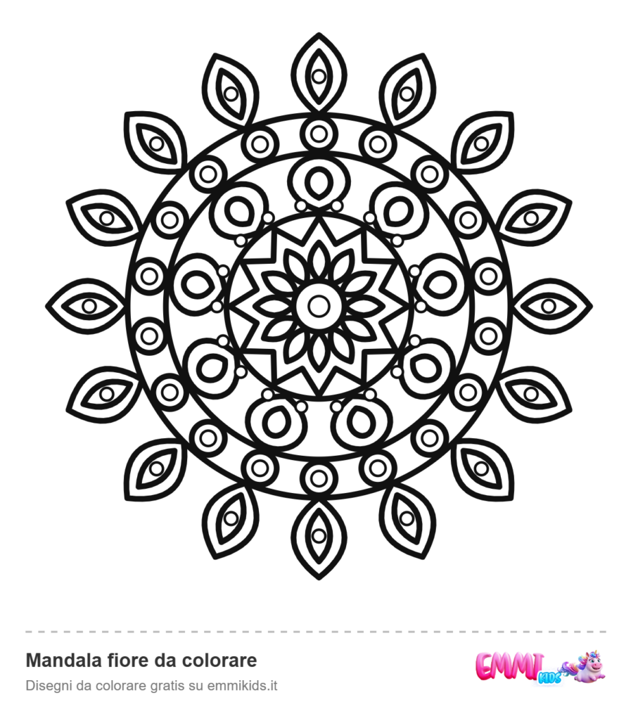 Mandala fiore da colorare – disegno da colorare gratis Emmi Kids
