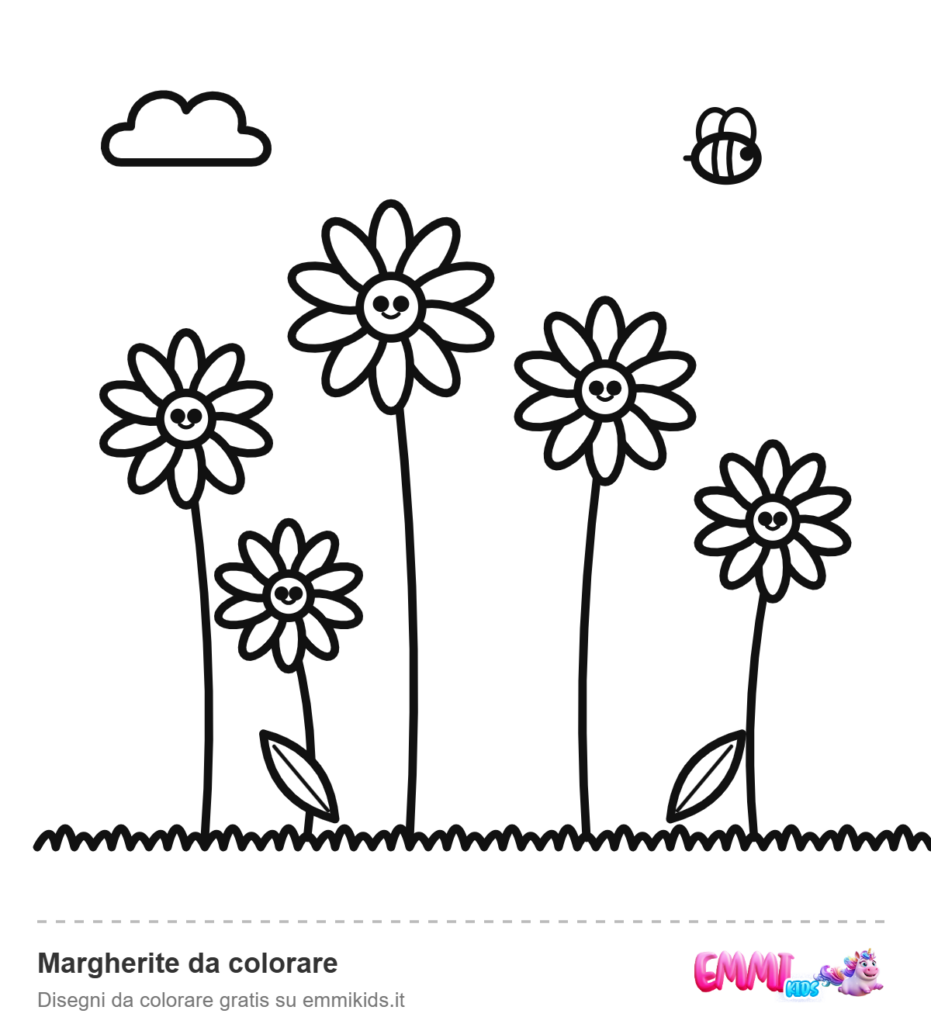 Margherite da colorare – disegno da colorare gratis Emmi Kids