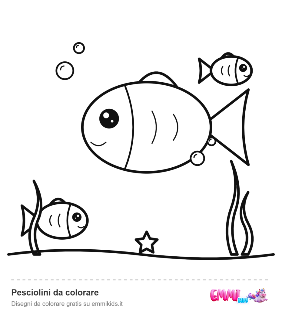 Pesciolini da colorare – disegno da colorare gratis Emmi Kids