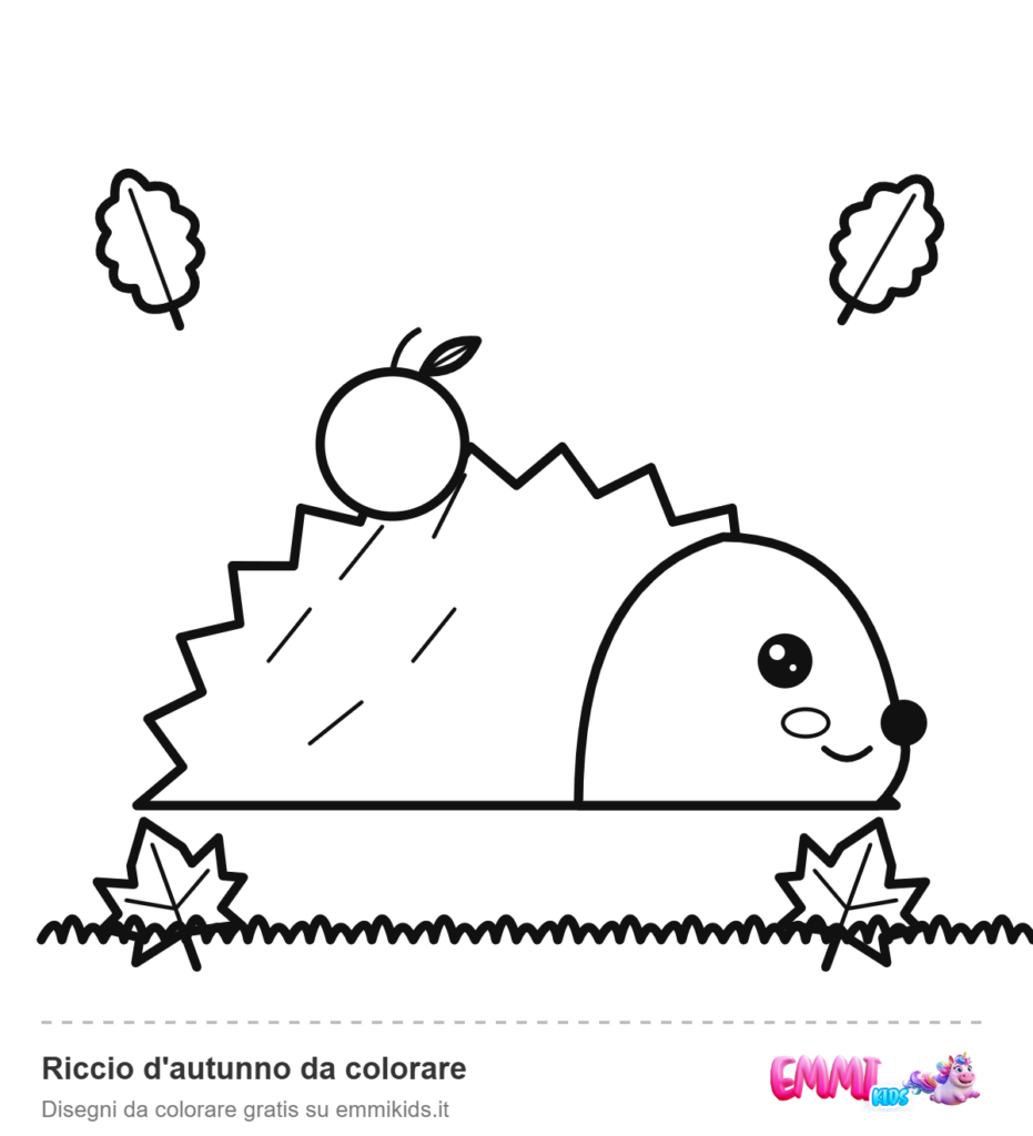 Riccio d'autunno da colorare – disegno da colorare gratis Emmi Kids