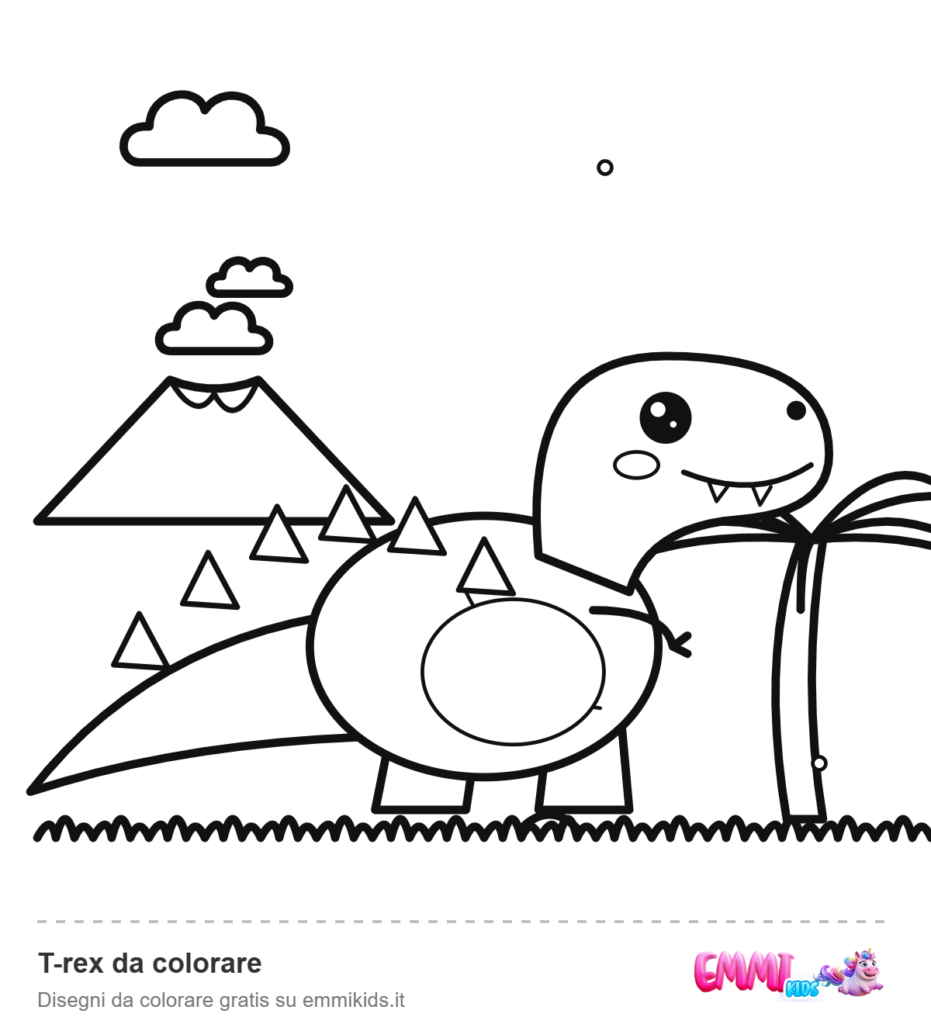 T-rex da colorare – disegno da colorare gratis Emmi Kids