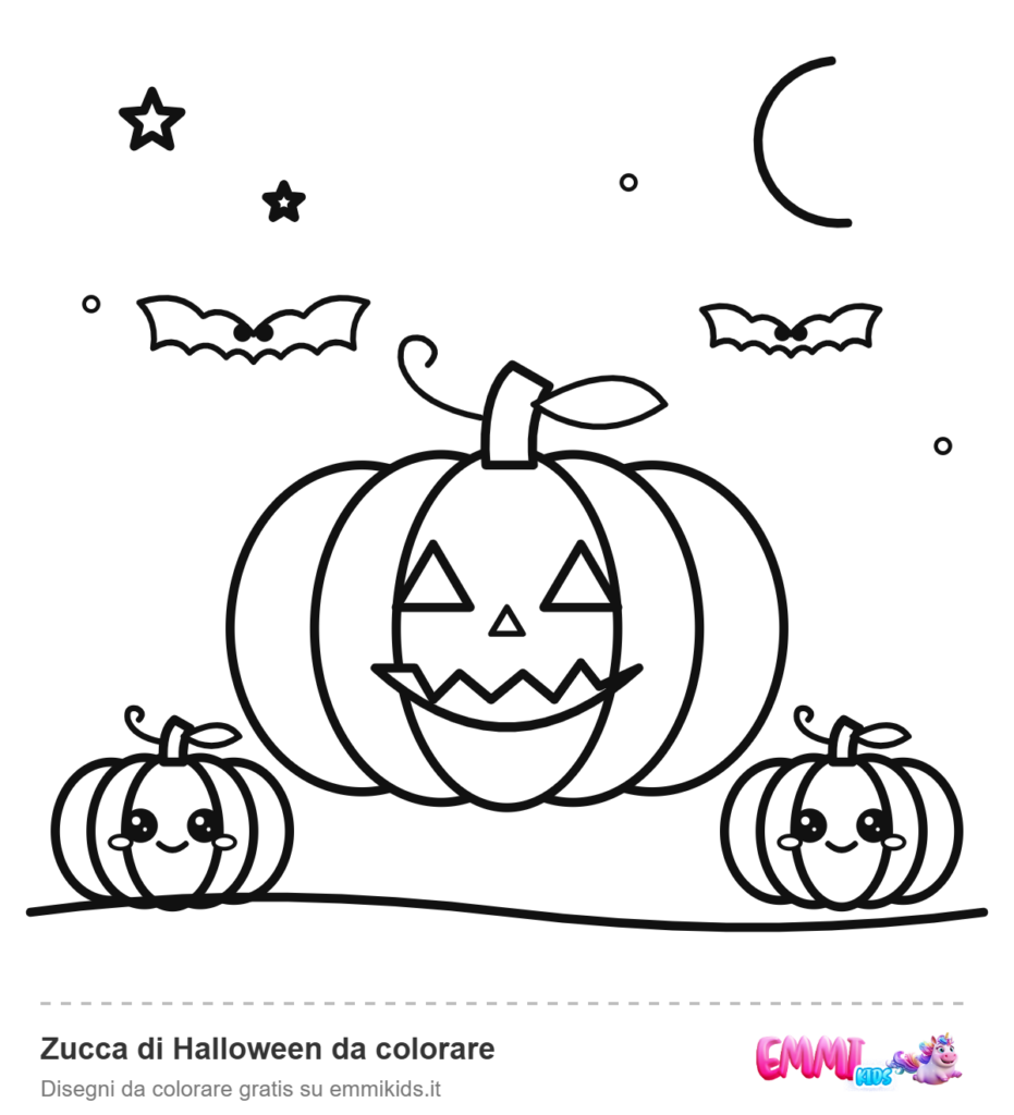 Zucca di Halloween da colorare – disegno da colorare gratis Emmi Kids